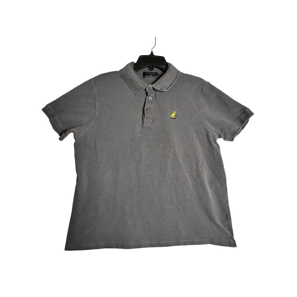 Kangol Original Grey Knit Polo Shirt Mens XL